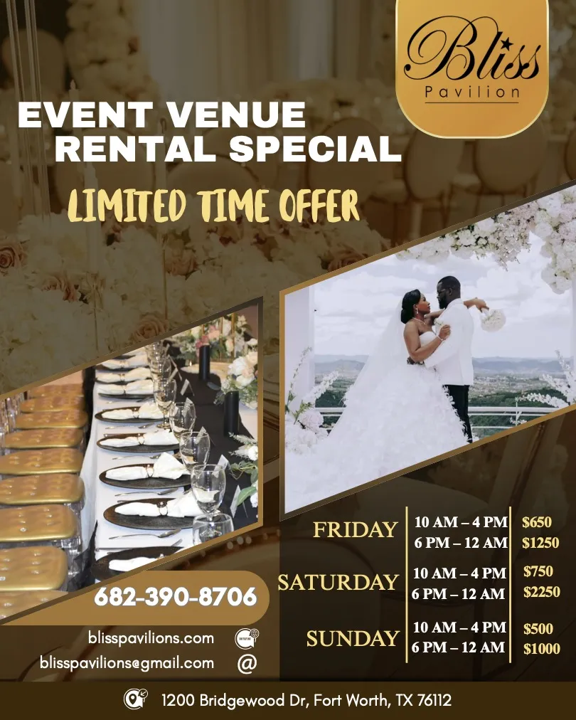 Bliss Pavilion Event Center event rental specials